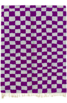 Moroccan rug Checkered - Purple and white 3179