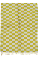 Moroccan rug Checkered - Yellow and White 3180