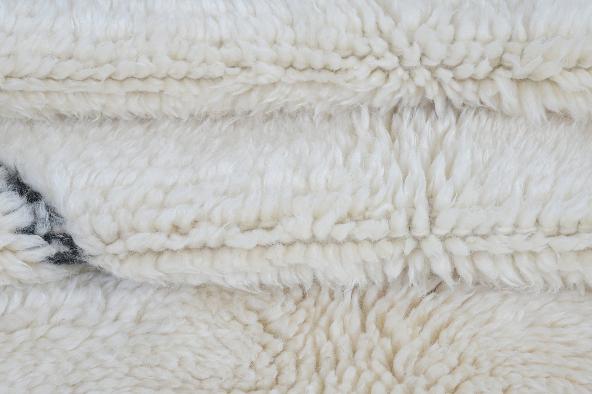 Moroccan custom rug from Beni Ourain, Wool and Thread, black and white