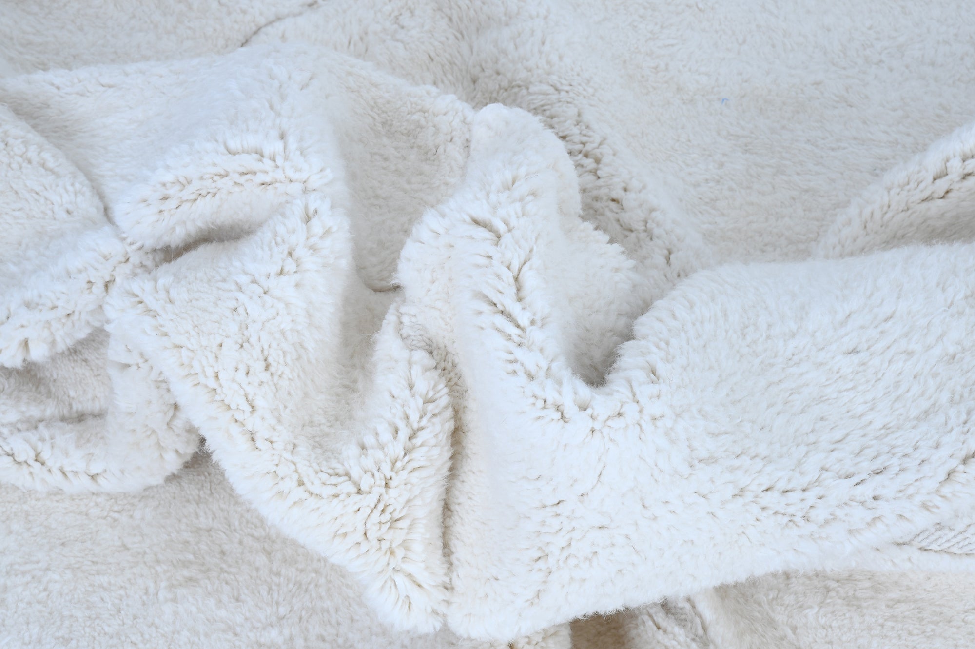 Moroccan custom rug from Beni Ourain, Wool and Thread, White