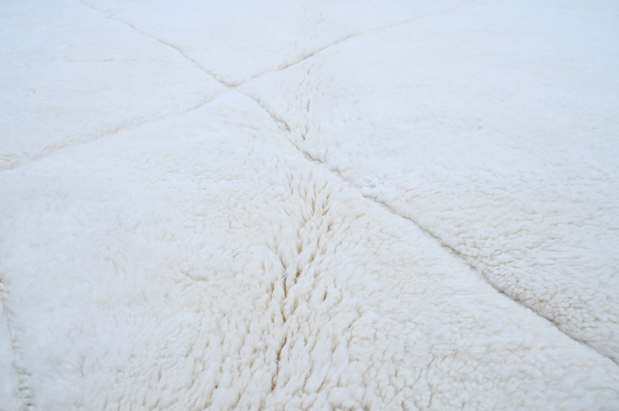 Moroccan custom rug from Beni Ourain, Wool and Thread, White