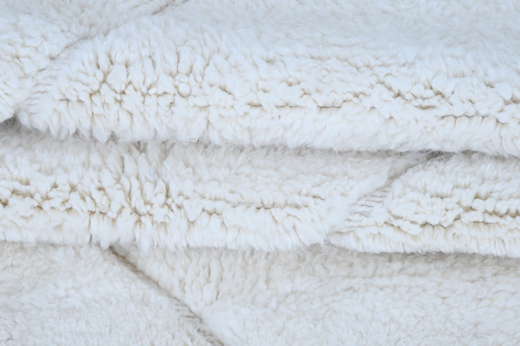 Moroccan custom rug from Beni Ourain, Wool and Thread, White