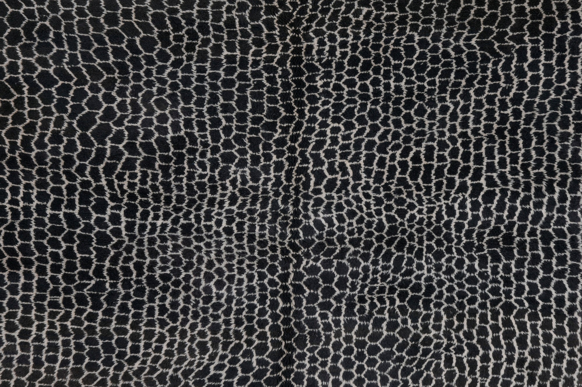 Moroccan custom rug from Beni Ourain, Wool and Thread, Black