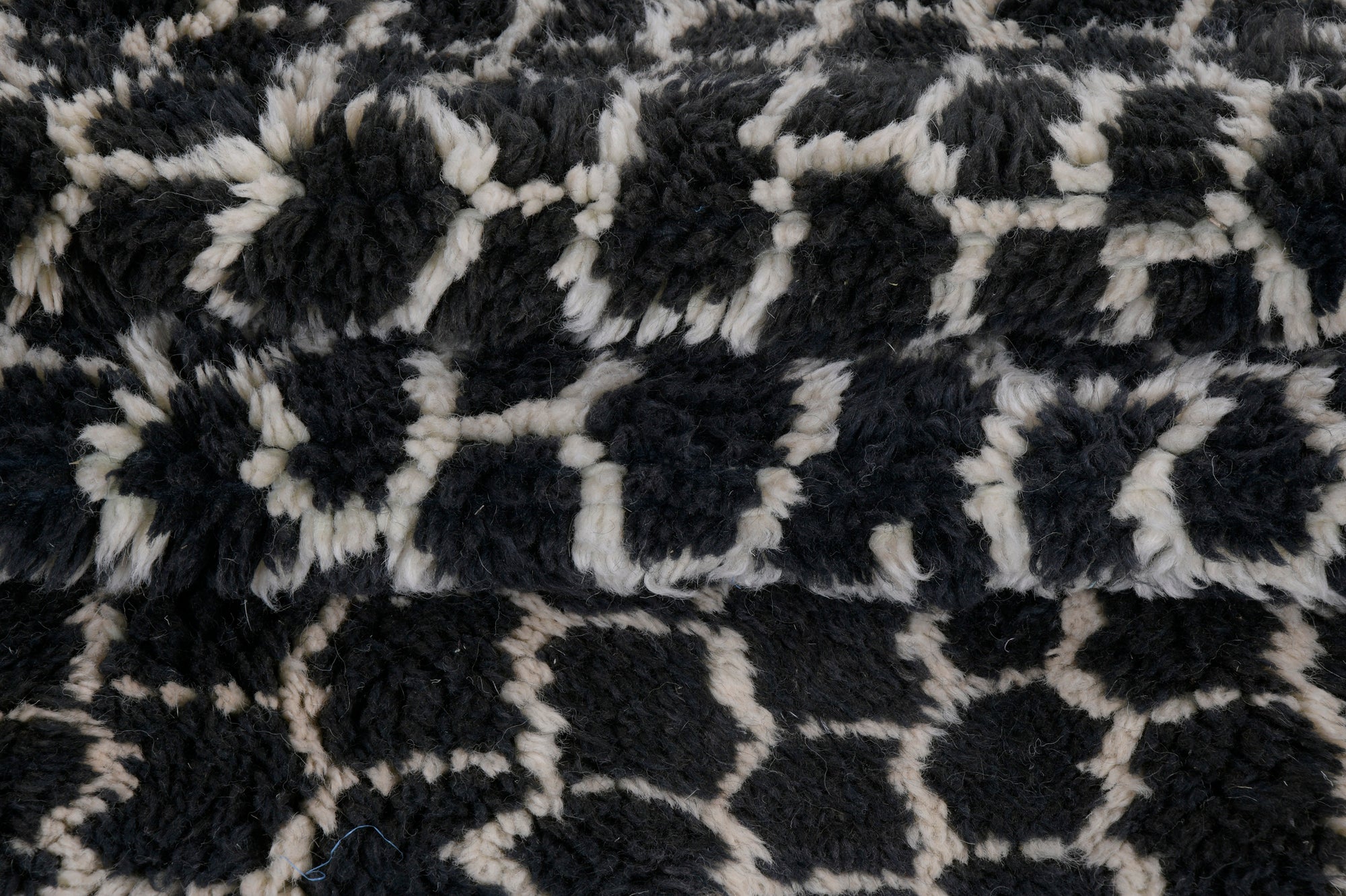 Moroccan custom rug from Beni Ourain, Wool and Thread, Black