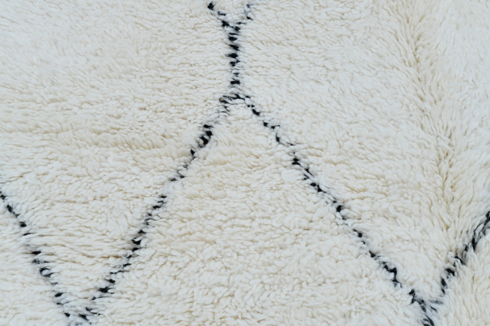 Moroccan custom rug from Beni Ourain, Wool and Thread, White