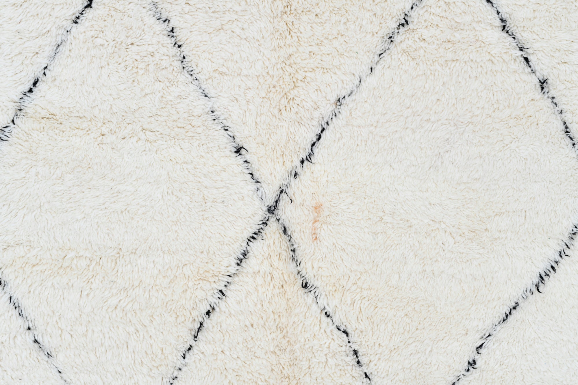 Moroccan custom rug from Beni Ourain, Wool and Thread, black and white