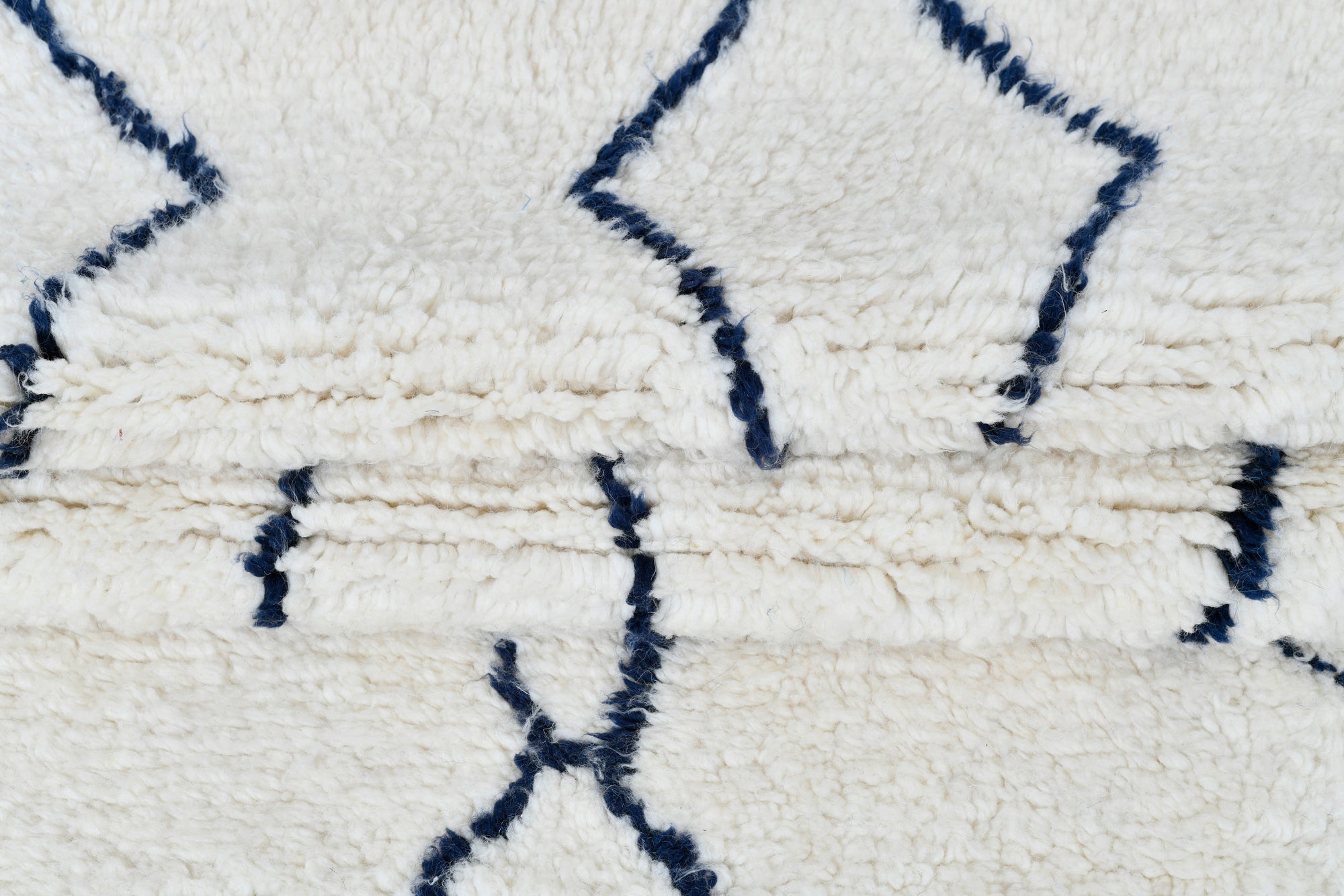 Moroccan custom rug from Beni Ourain, Wool and Thread, White