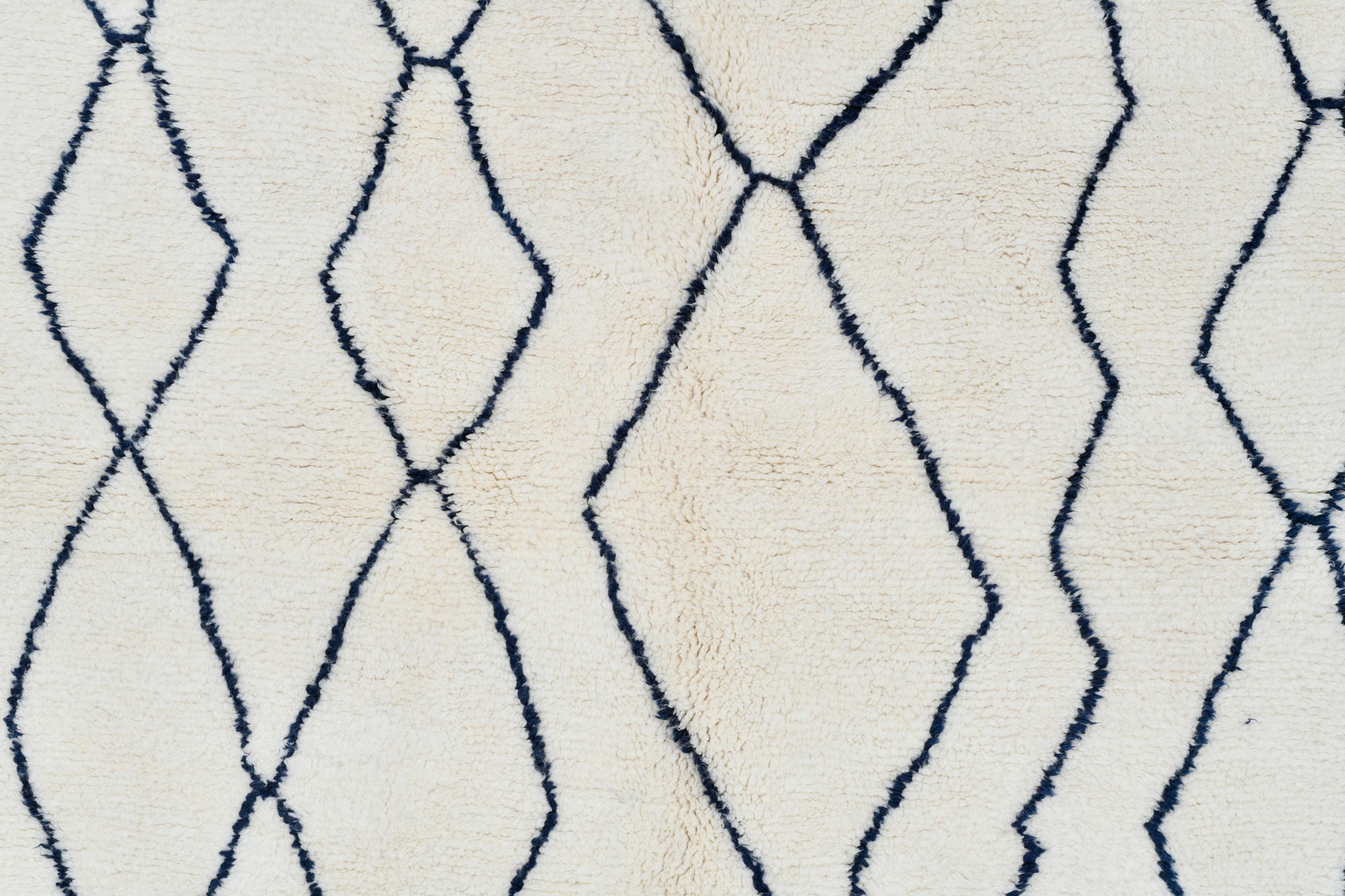 Moroccan custom rug from Beni Ourain, Wool and Thread, White