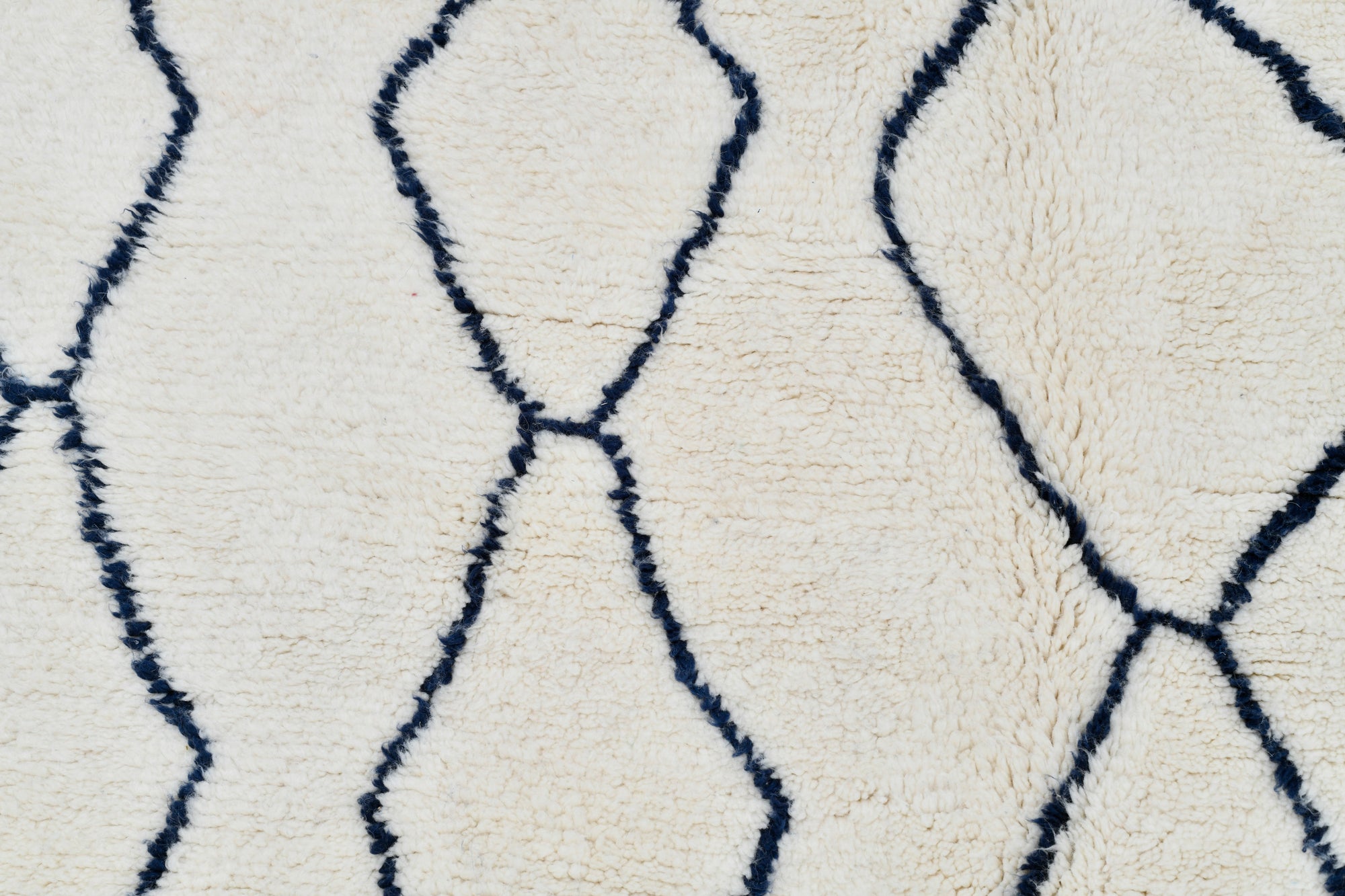 Moroccan custom rug from Beni Ourain, Wool and Thread, White