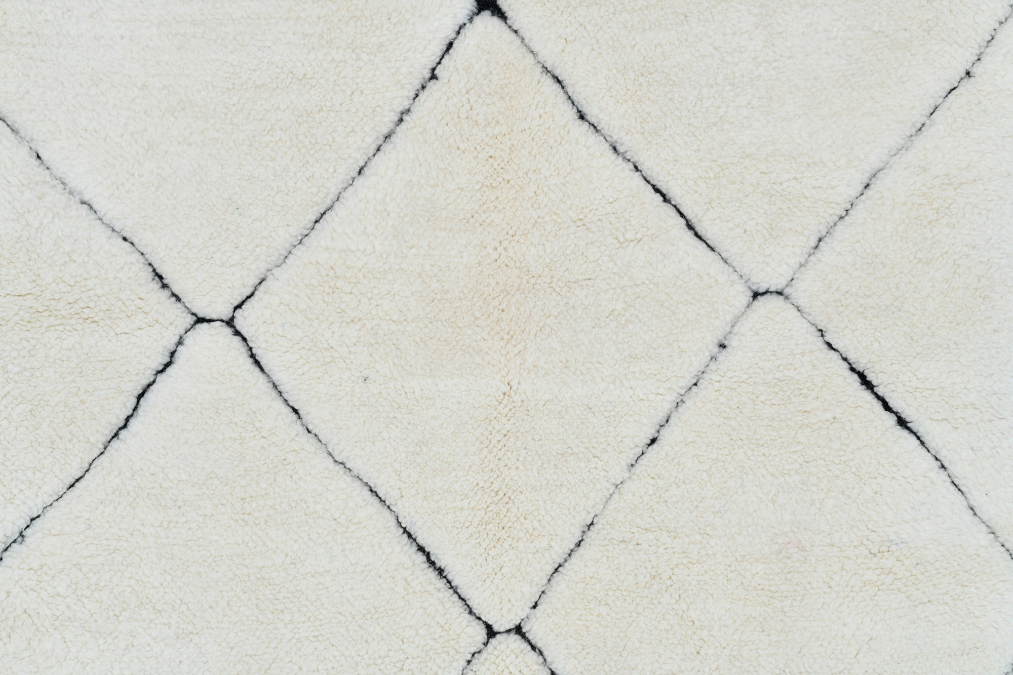 Moroccan custom rug from Beni Ourain, Wool and Thread, White