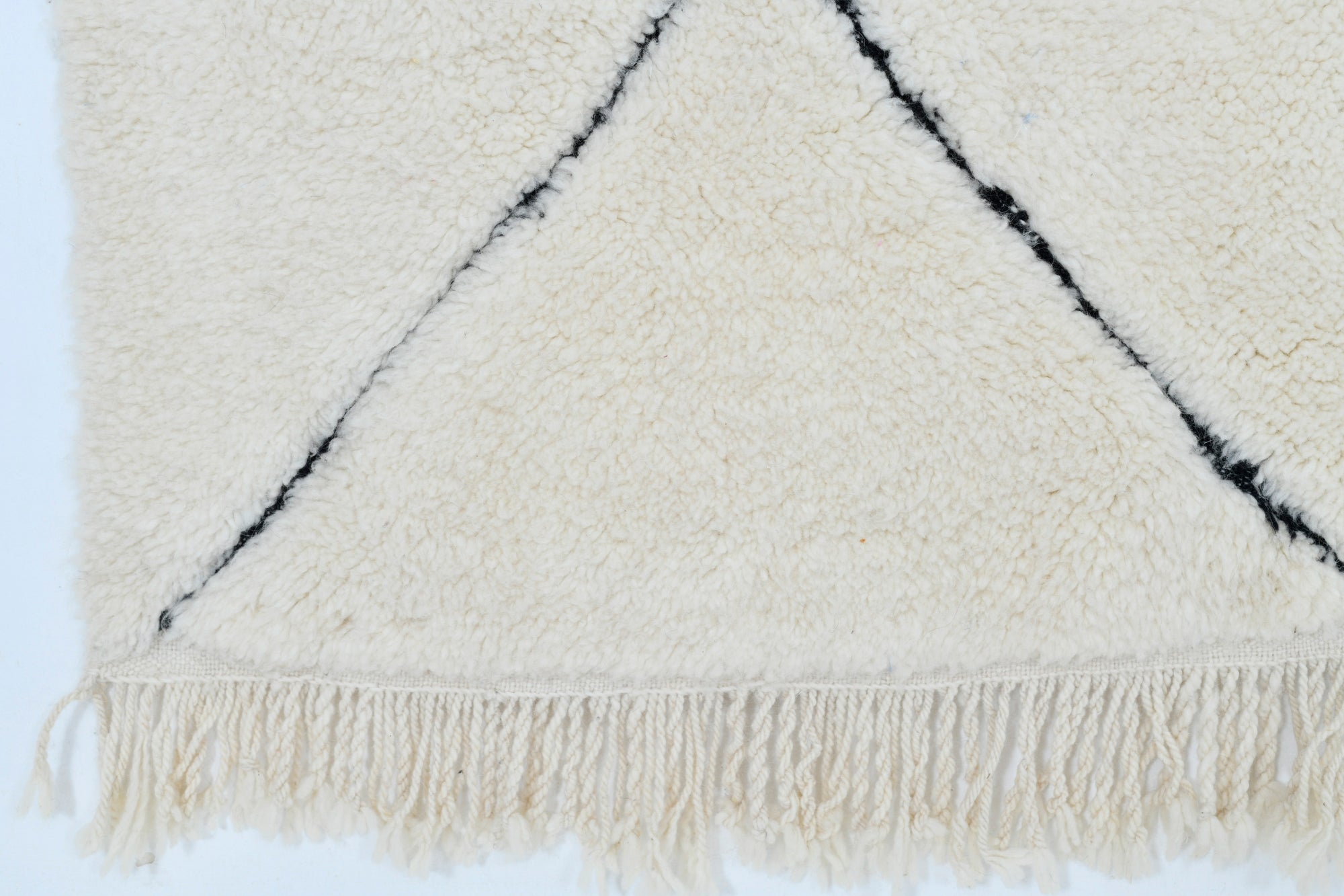 Moroccan custom rug from Beni Ourain, Wool and Thread, White