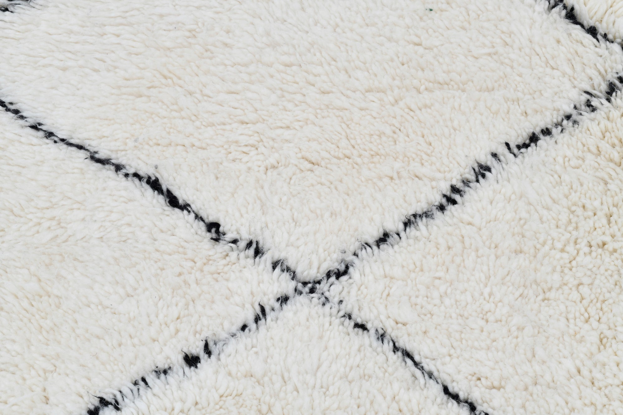 Moroccan custom rug from Beni Ourain, Wool and Thread, White