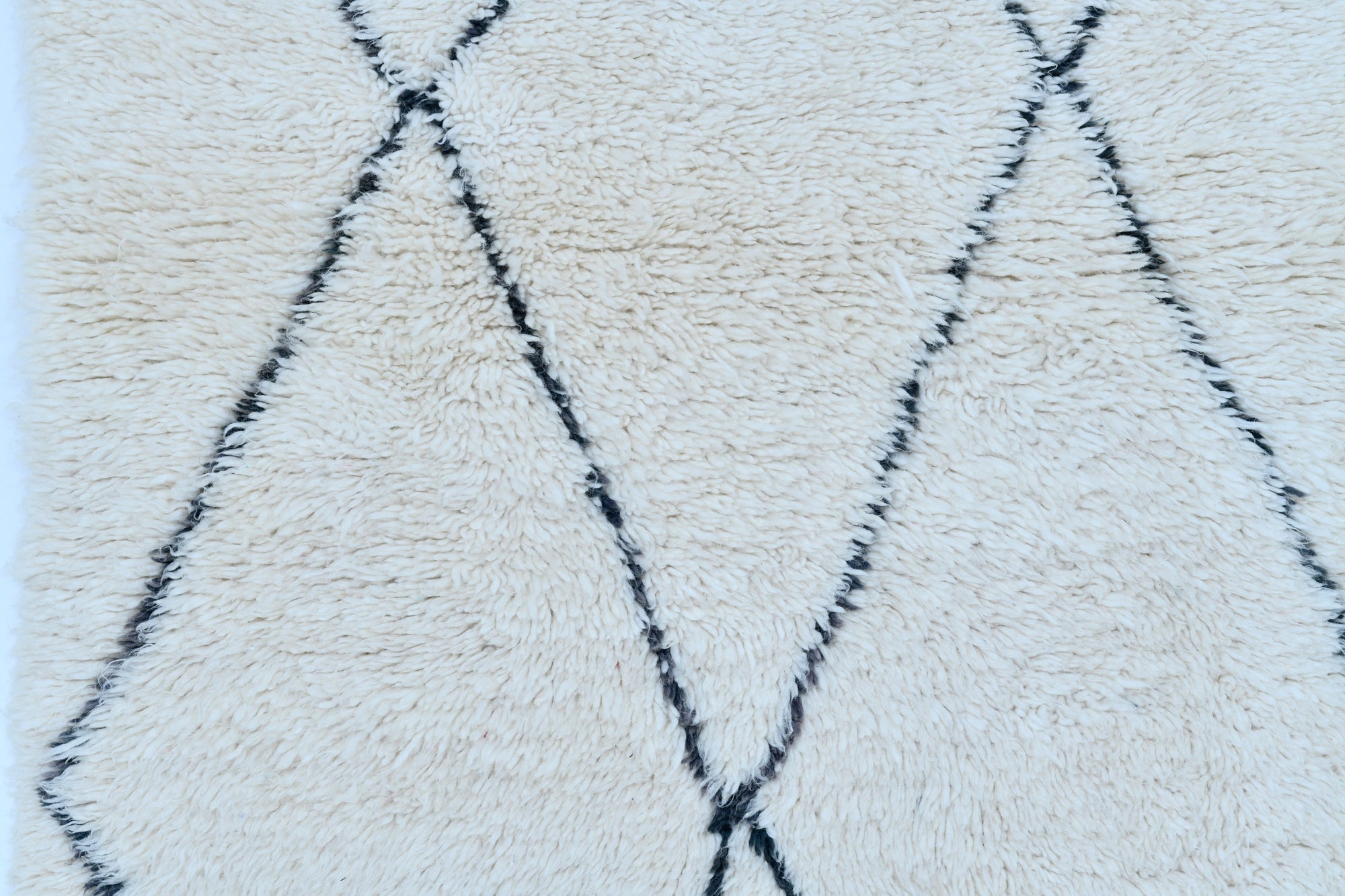 Moroccan custom rug from Beni Ourain, Wool and Thread, White