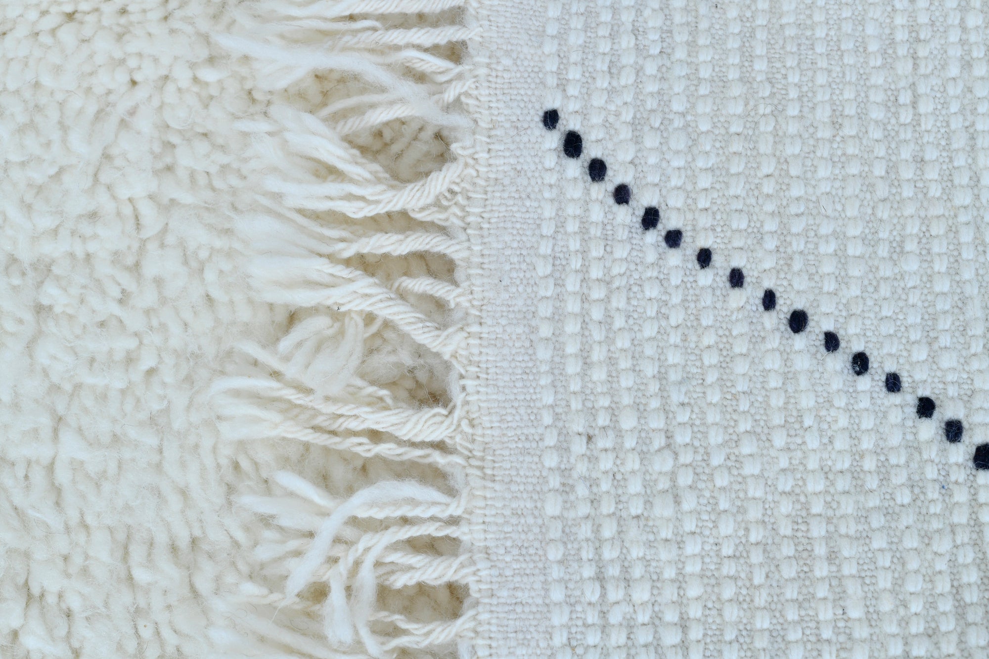 Moroccan custom rug from Beni Ourain, Wool, black and white