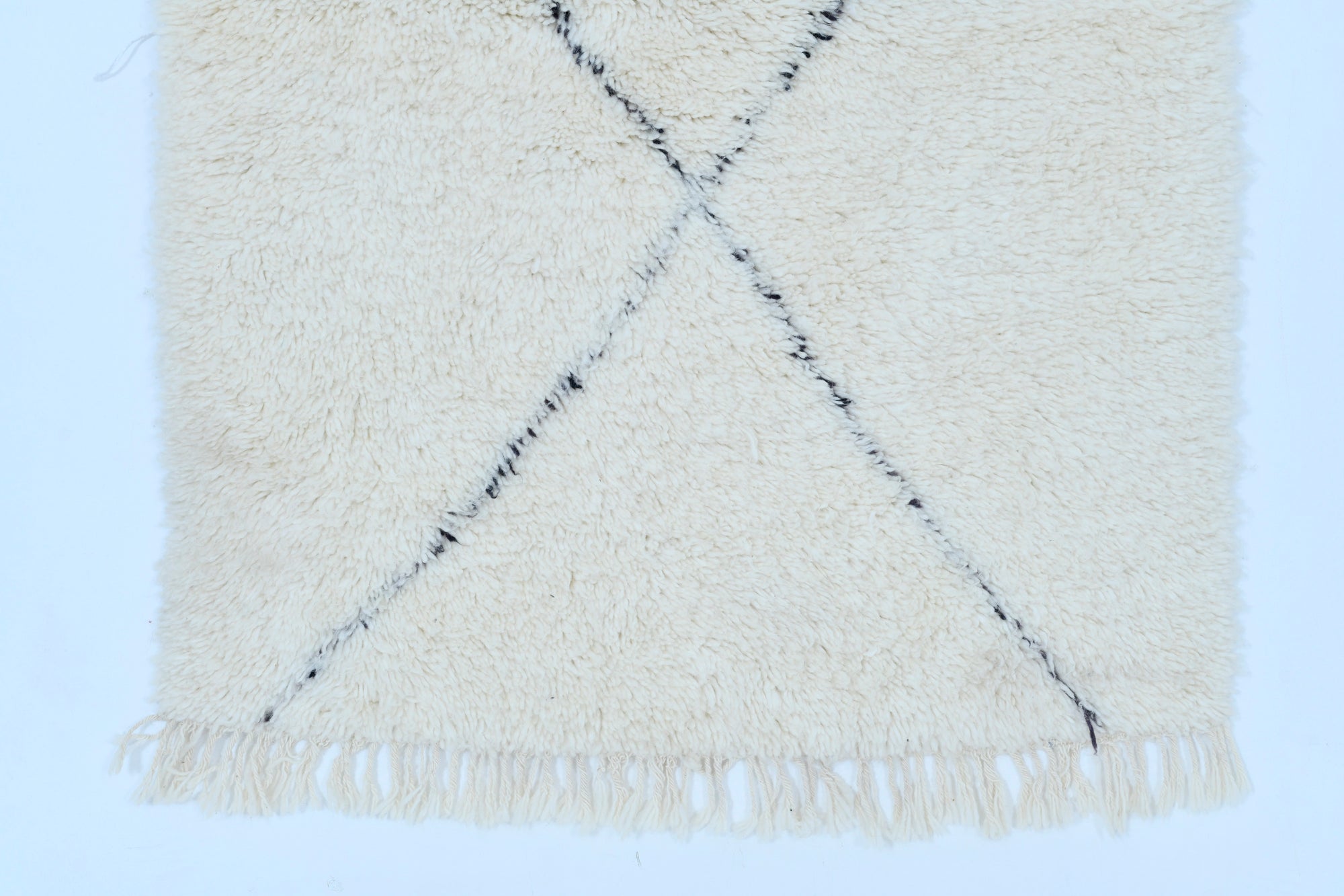 Moroccan custom rug from Beni Ourain, Wool, black and white