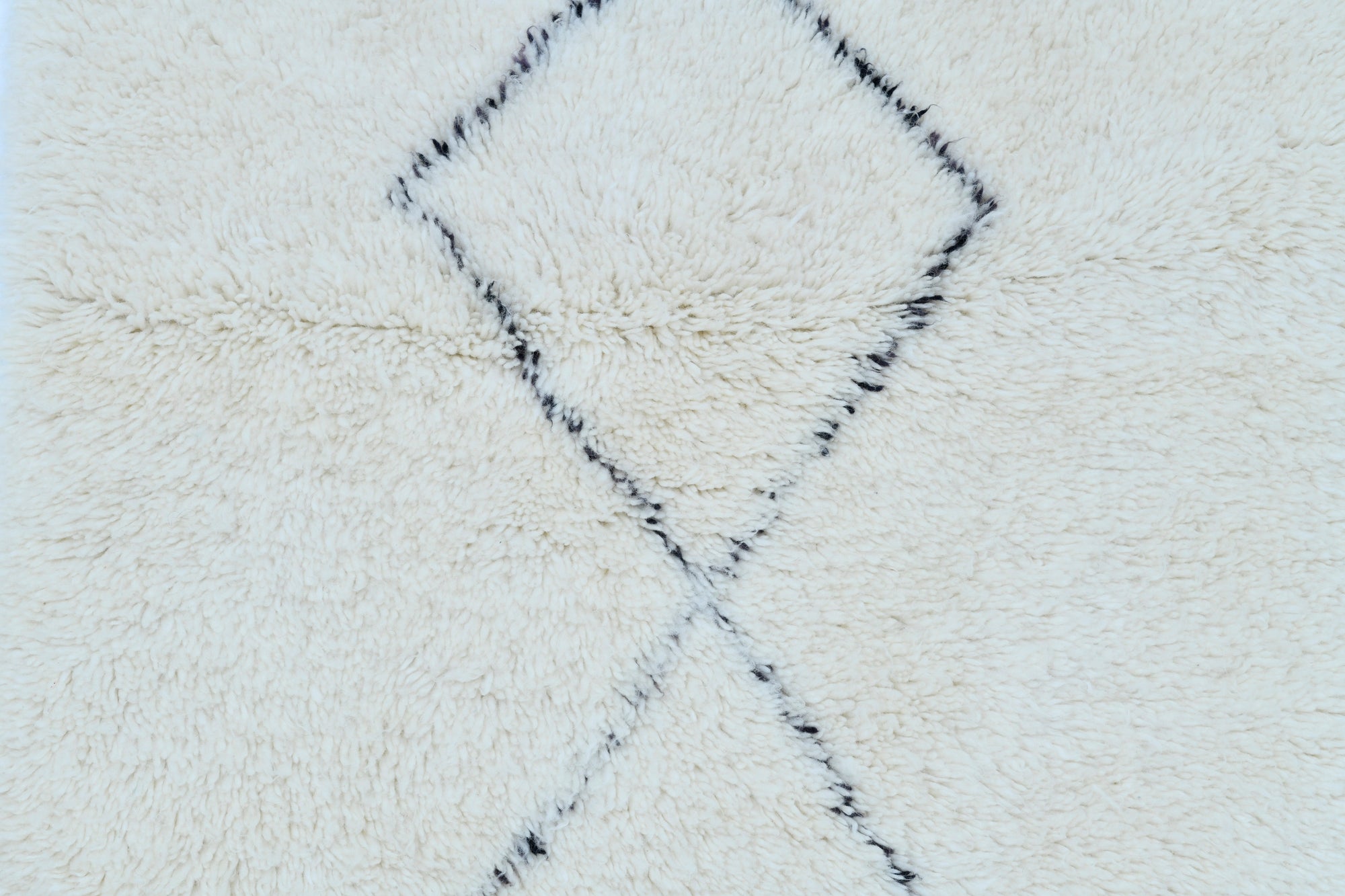 Moroccan custom rug from Beni Ourain, Wool, black and white