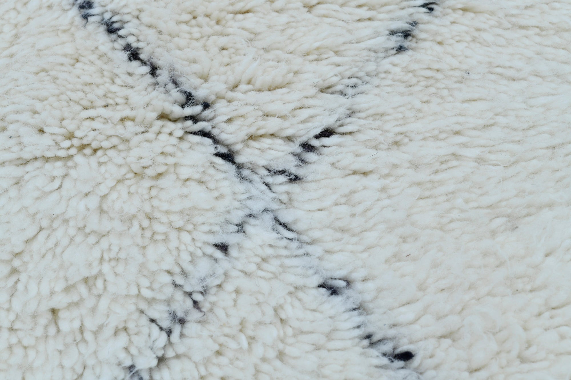 Moroccan custom rug from Beni Ourain, Wool, black and white