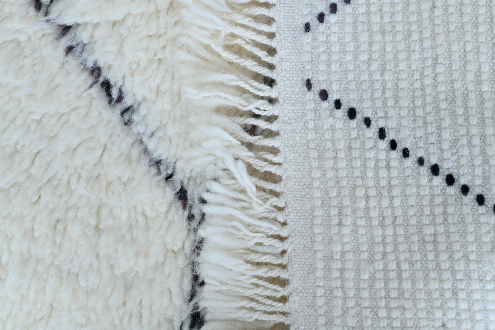 Moroccan custom rug from Beni Ourain, Wool, White
