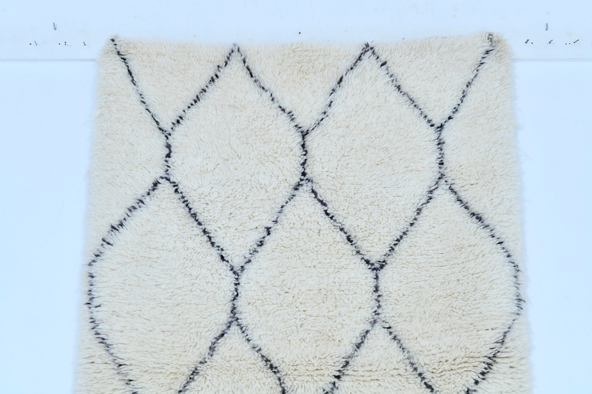 Moroccan custom rug from Beni Ourain, Wool, White