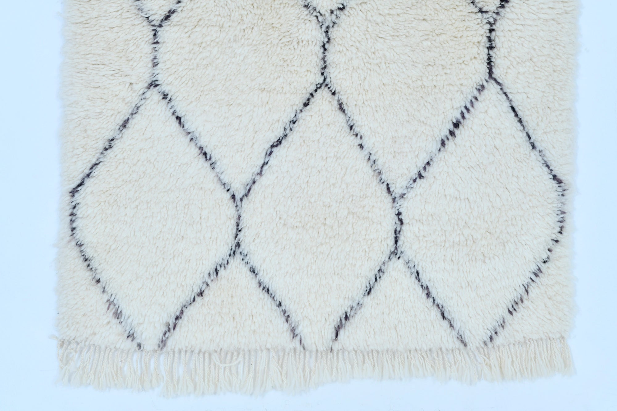 Moroccan custom rug from Beni Ourain, Wool, White