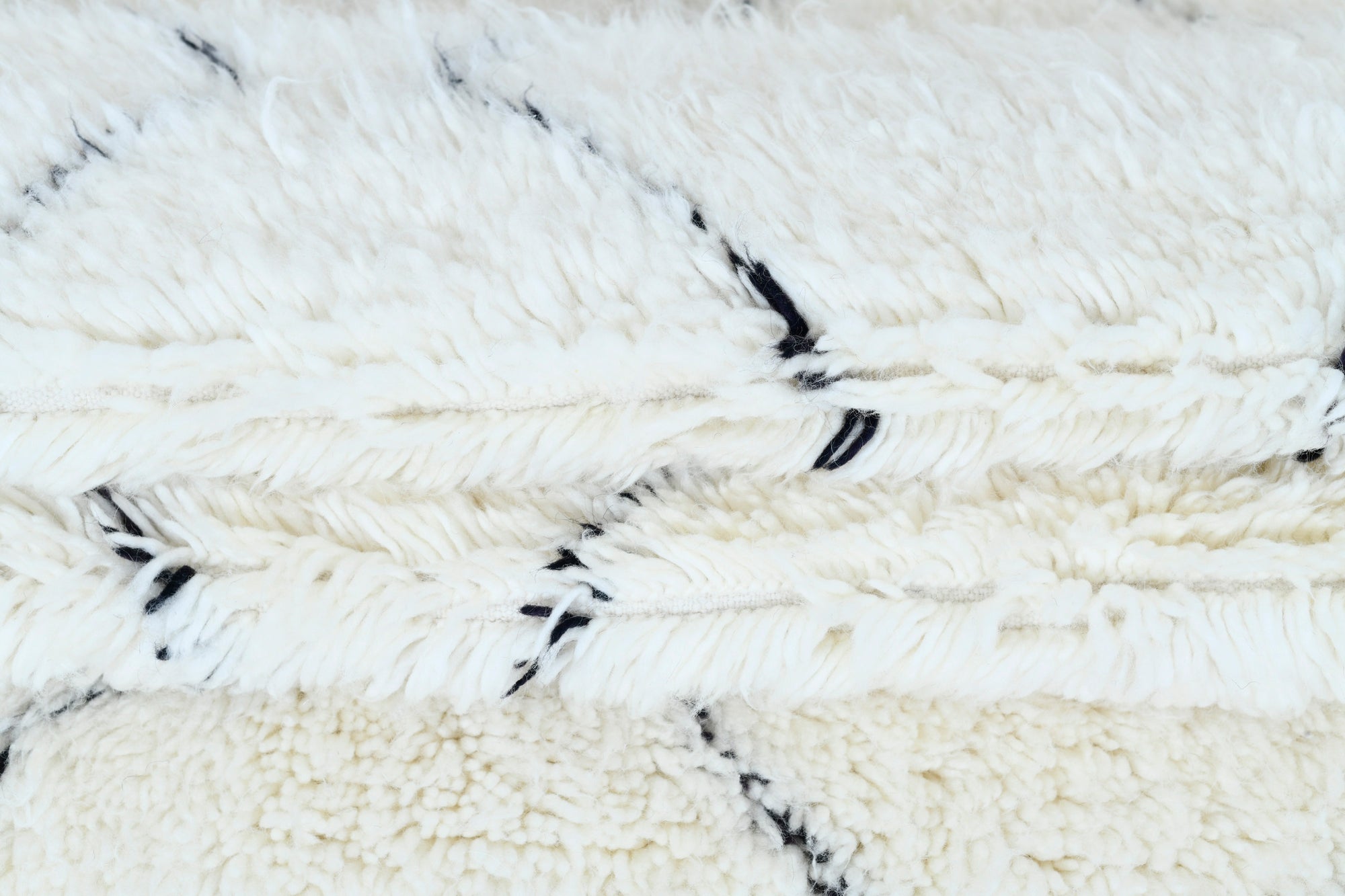 Moroccan custom rug from Beni Ourain, Wool and Thread, White