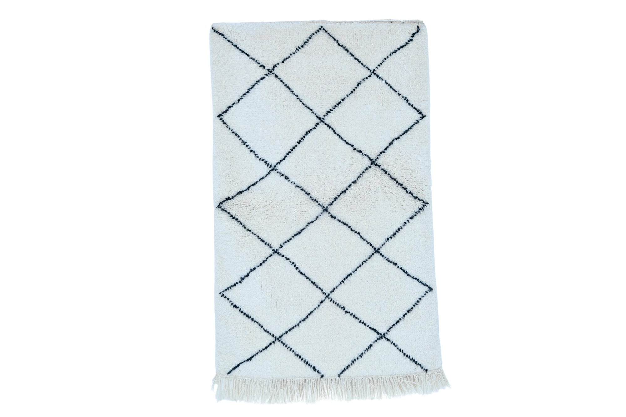 Moroccan custom rug from Beni Ourain, Wool, White