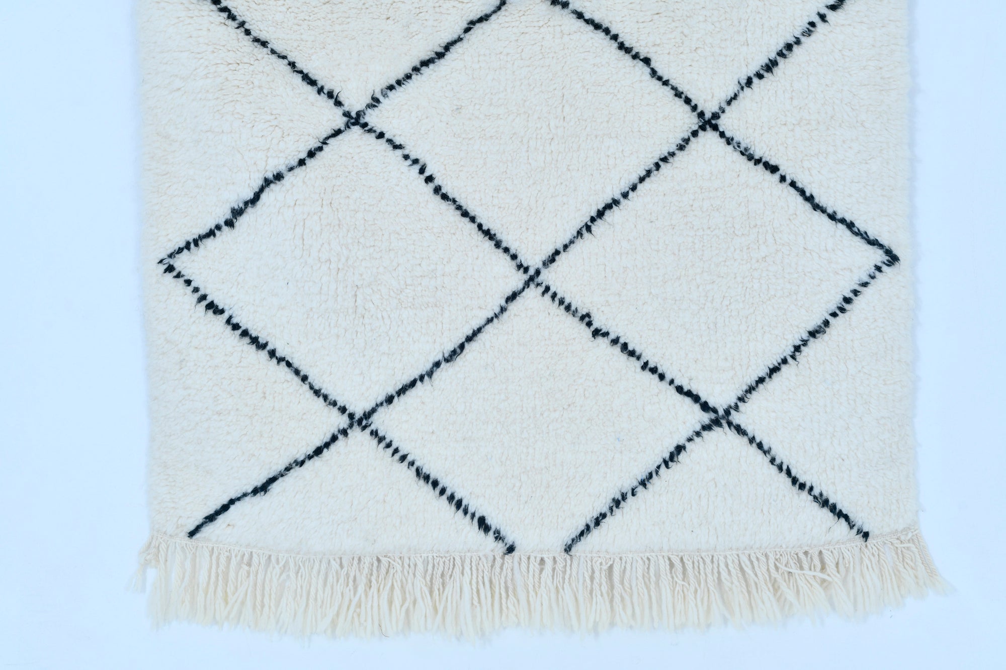 Moroccan custom rug from Beni Ourain, Wool, White