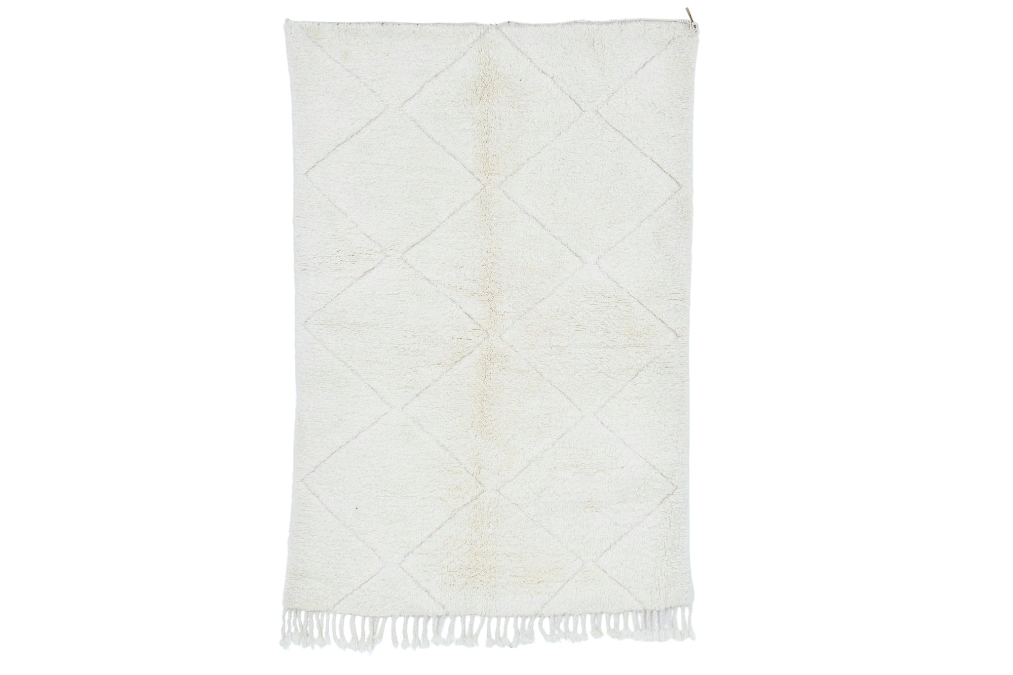 Moroccan custom rug from Beni Ourain, Wool and Thread, White