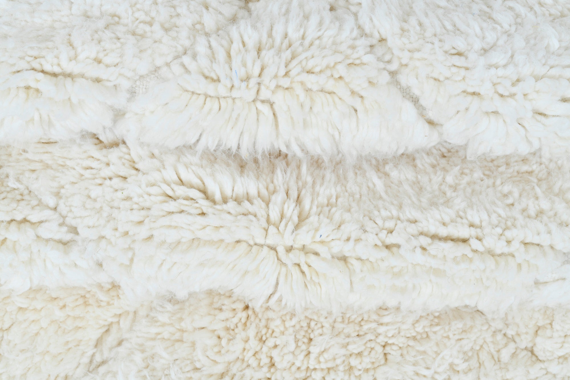 Moroccan custom rug from Beni Ourain, Wool and Thread, White