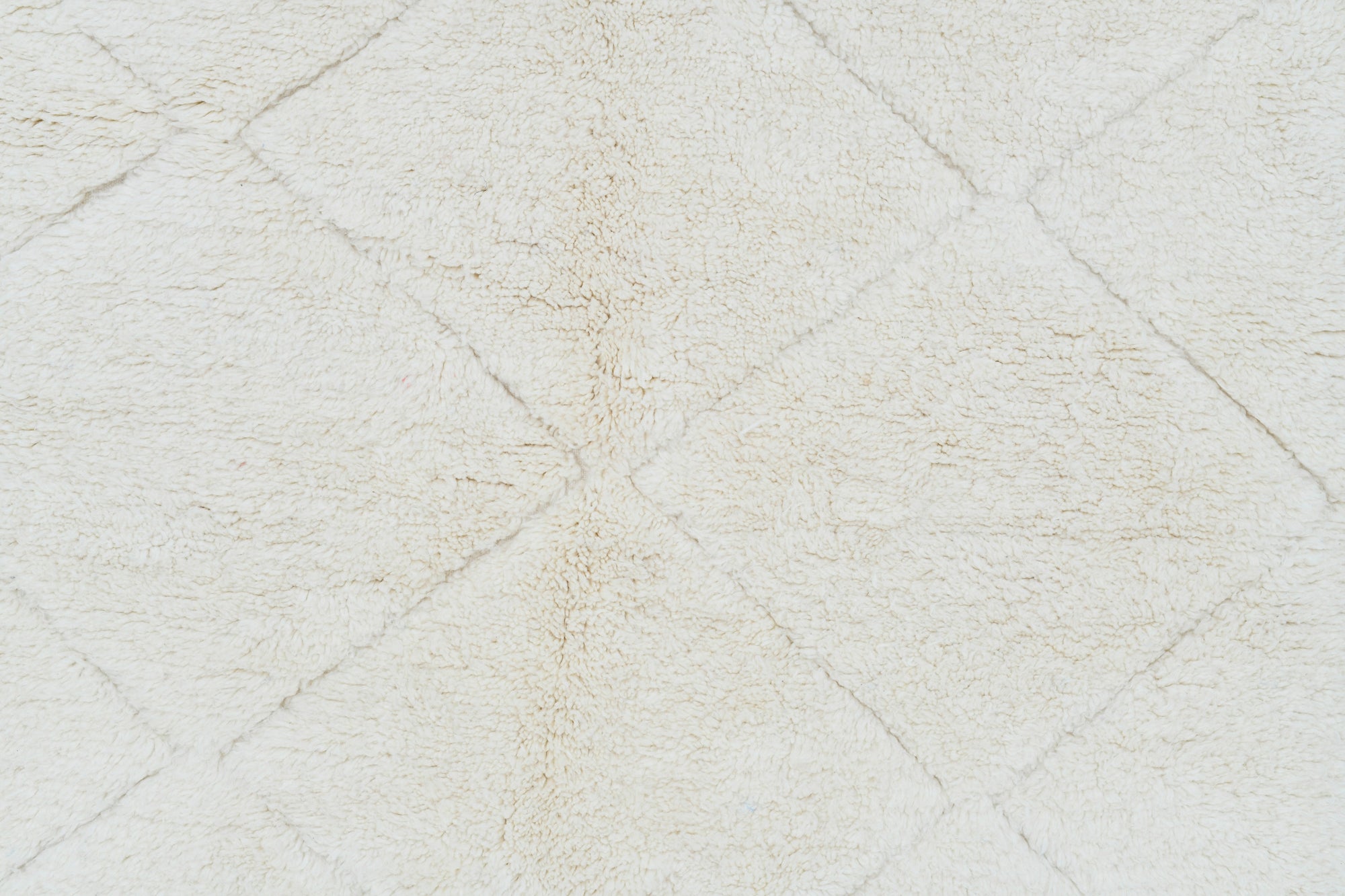 Moroccan custom rug from Beni Ourain, Wool and Thread, White