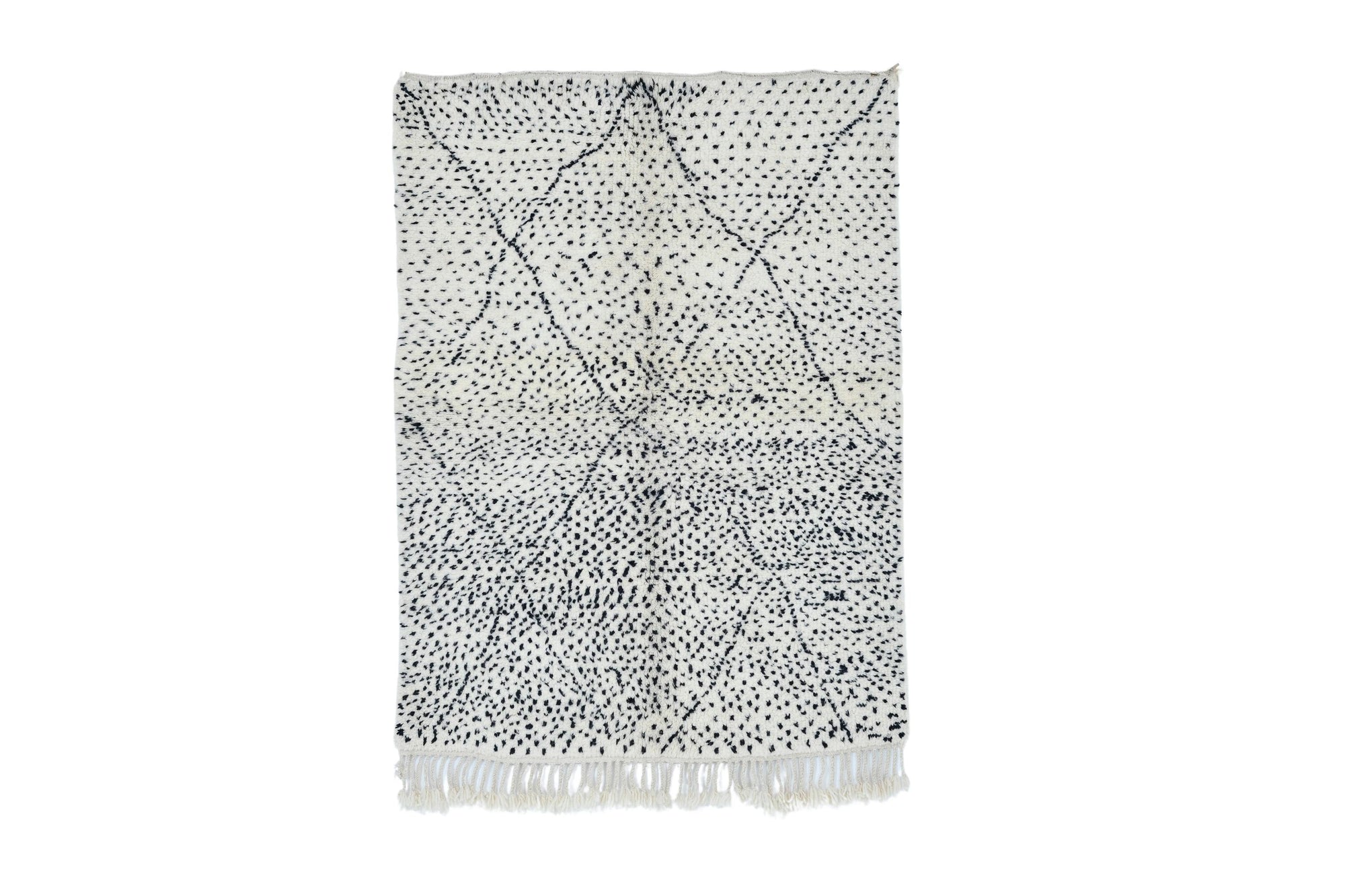 Moroccan custom rug from Beni Ourain, Wool, black and white