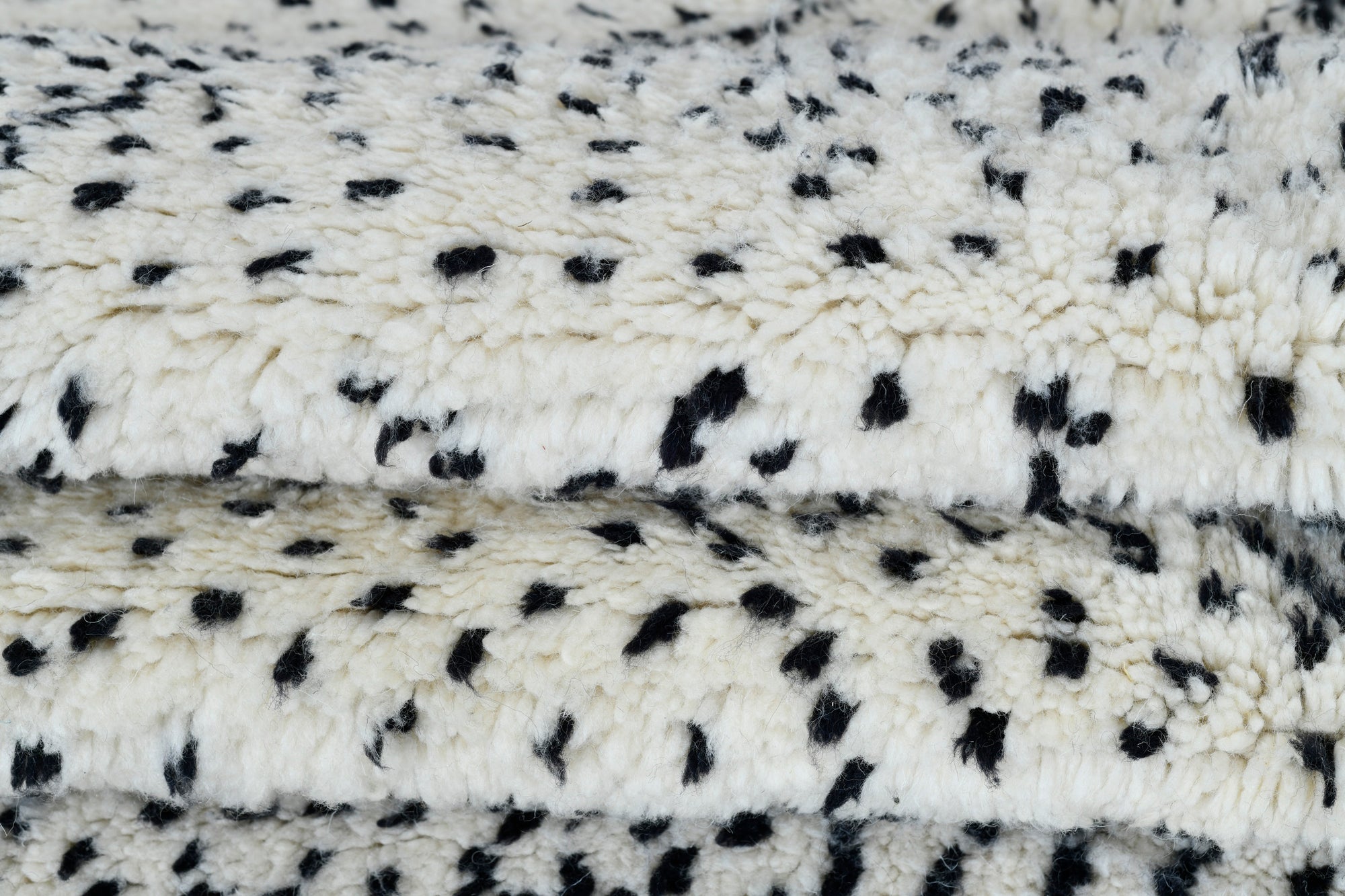 Moroccan custom rug from Beni Ourain, Wool, black and white