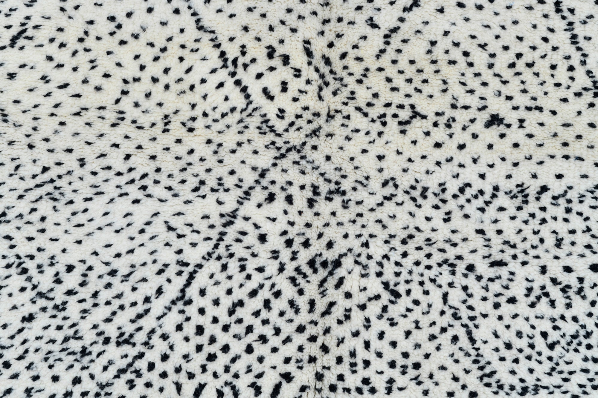 Moroccan custom rug from Beni Ourain, Wool, black and white