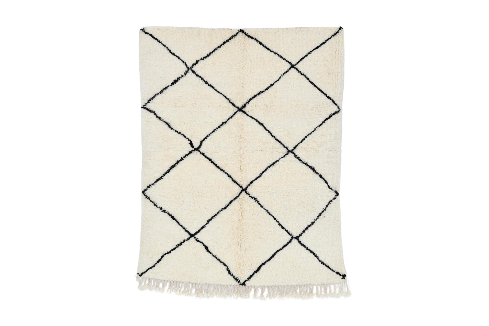 Moroccan custom rug from Beni Ourain, Wool, White