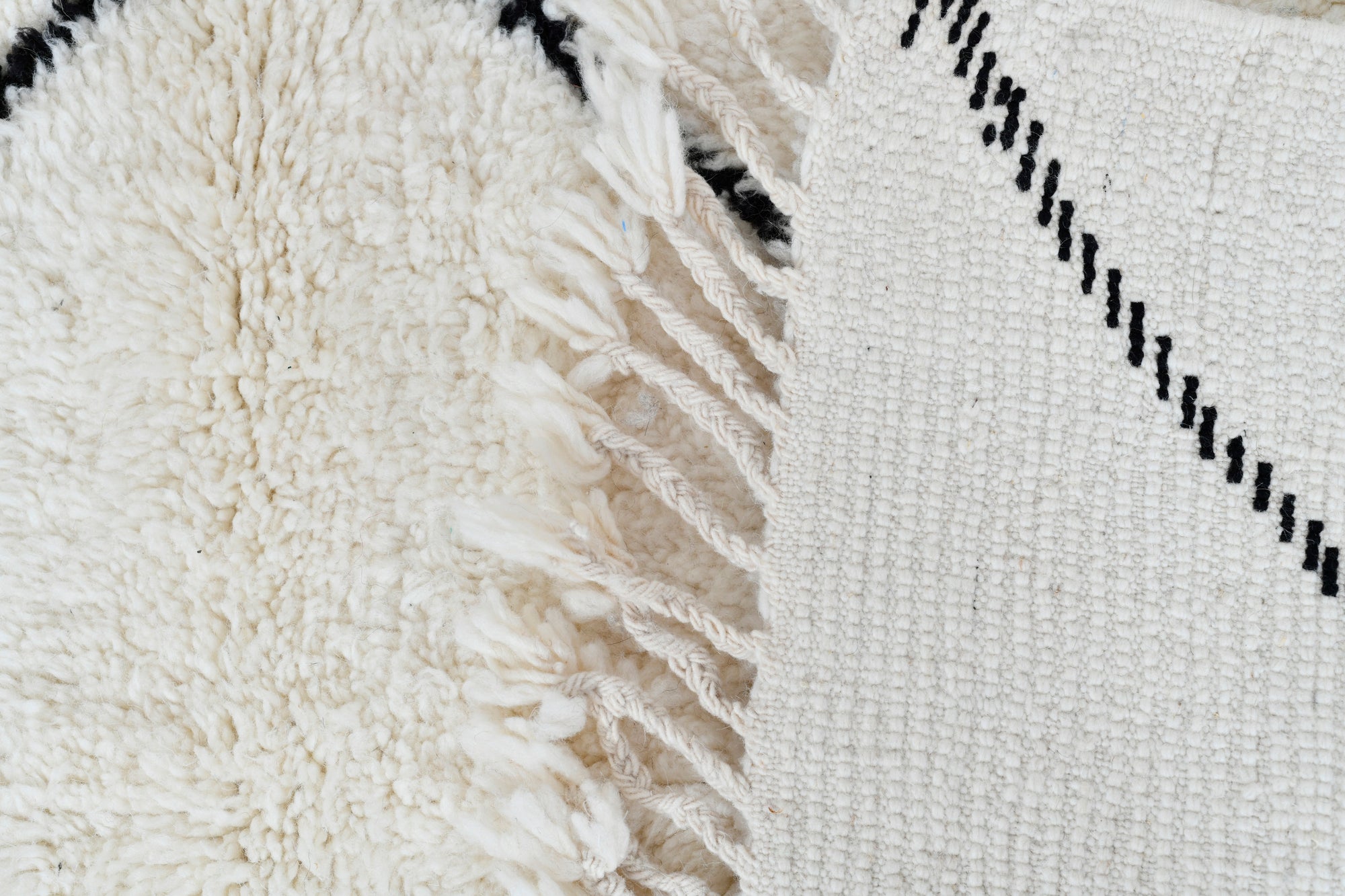 Moroccan custom rug from Beni Ourain, Wool, White