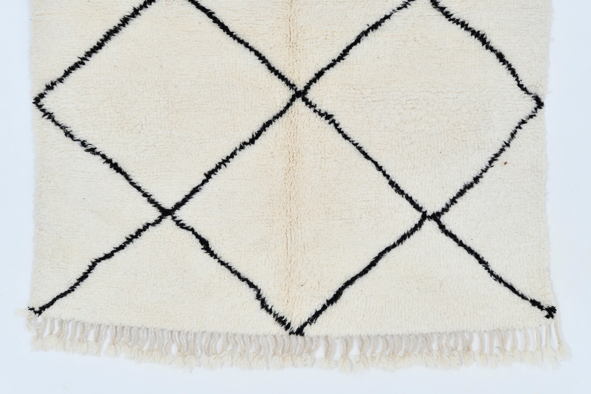 Moroccan custom rug from Beni Ourain, Wool, White