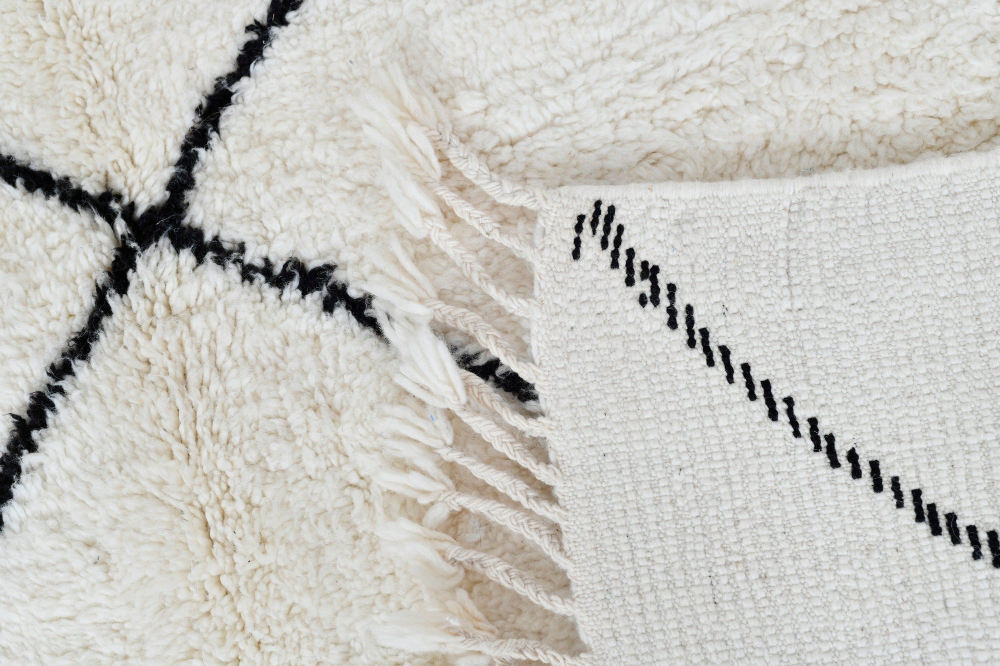 Moroccan custom rug from Beni Ourain, Wool, White