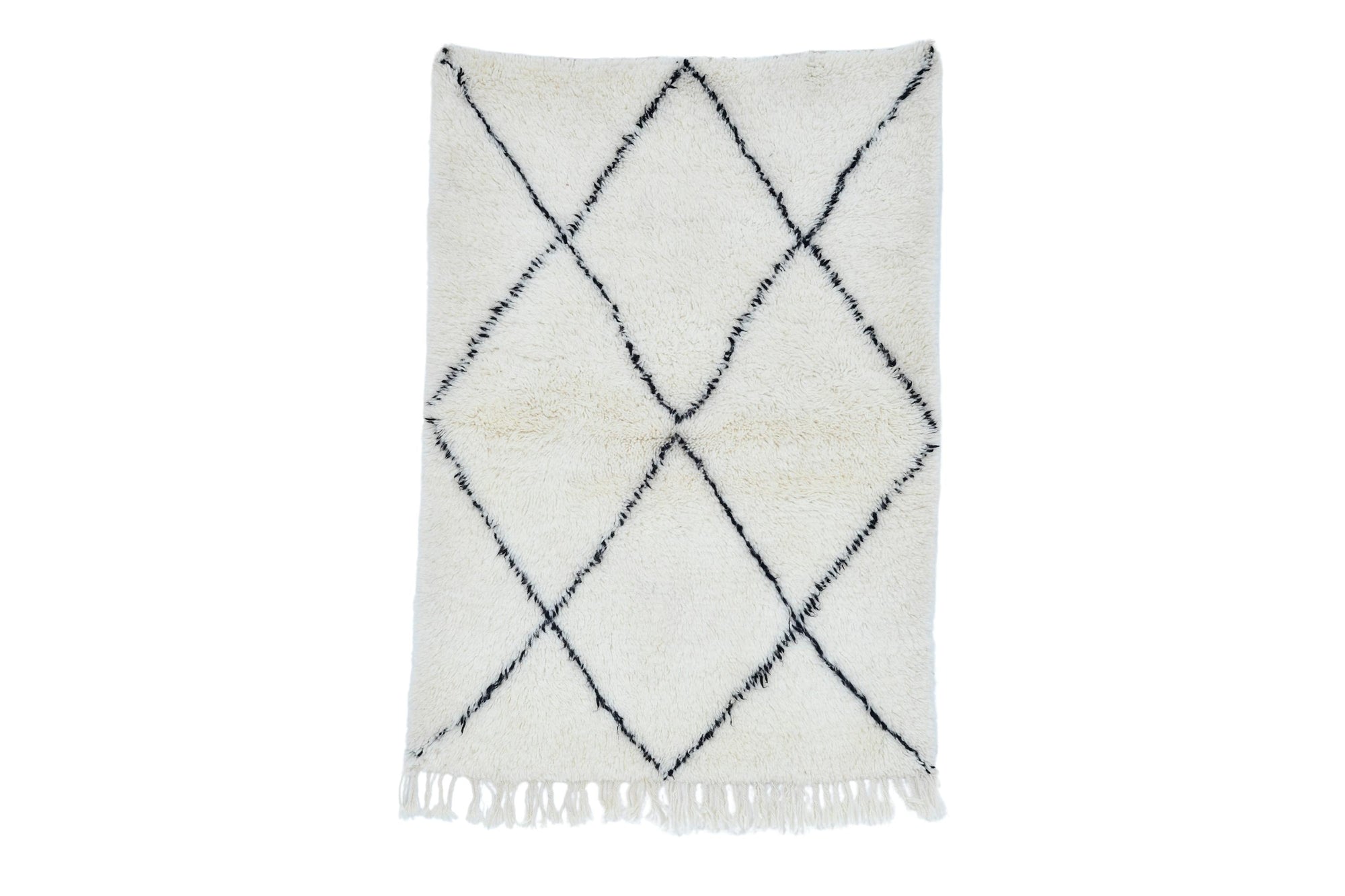 Moroccan custom rug from Beni Ourain, Wool, White