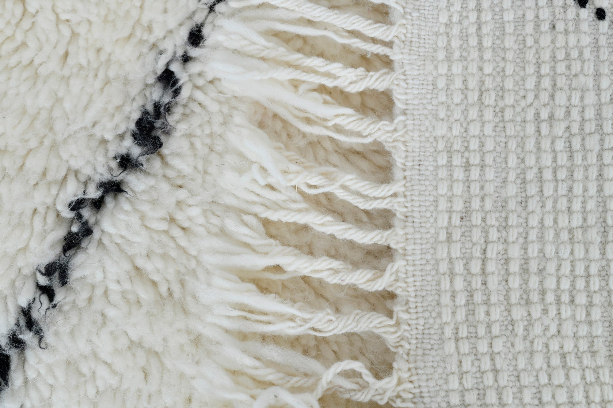 Moroccan custom rug from Beni Ourain, Wool, White