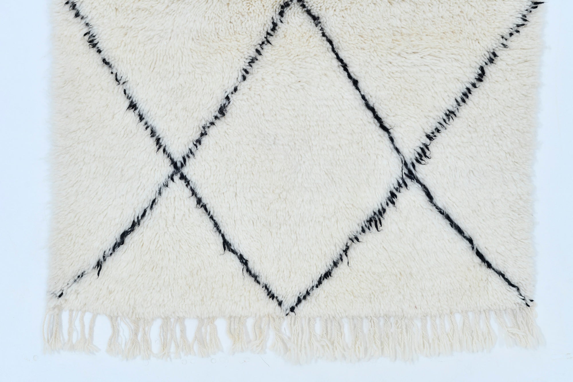 Moroccan custom rug from Beni Ourain, Wool, White