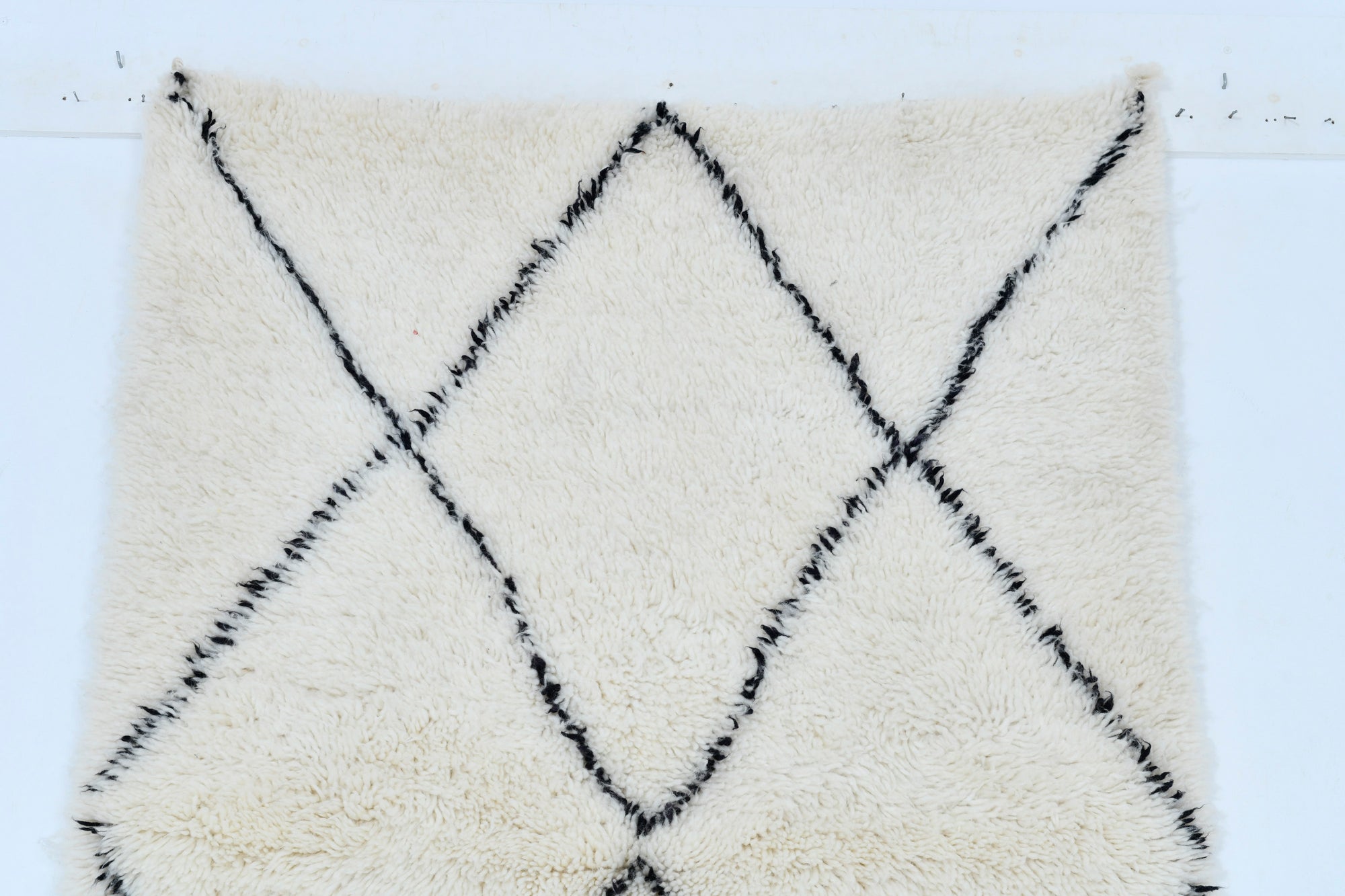 Moroccan custom rug from Beni Ourain, Wool, White