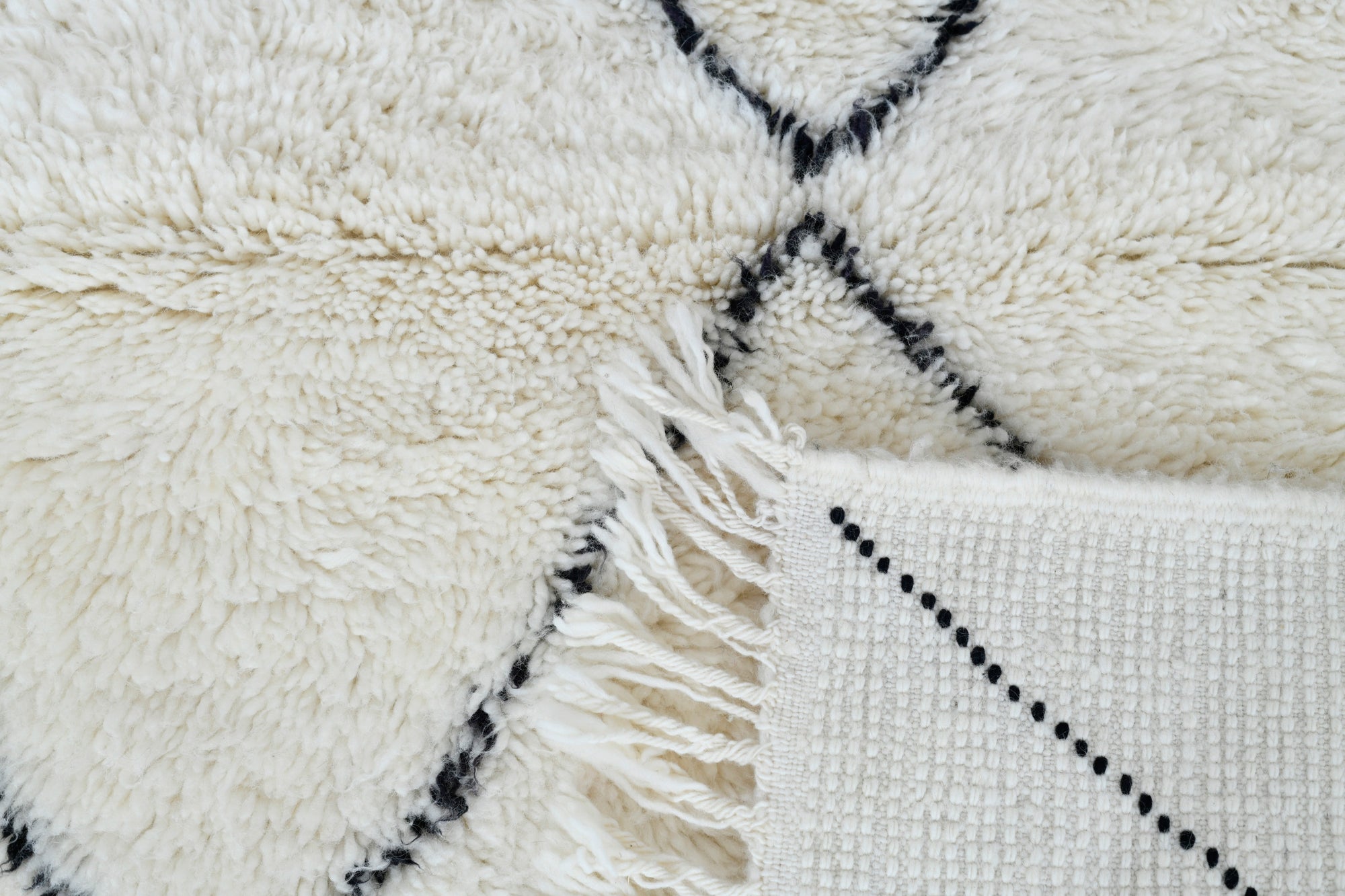 Moroccan custom rug from Beni Ourain, Wool, White
