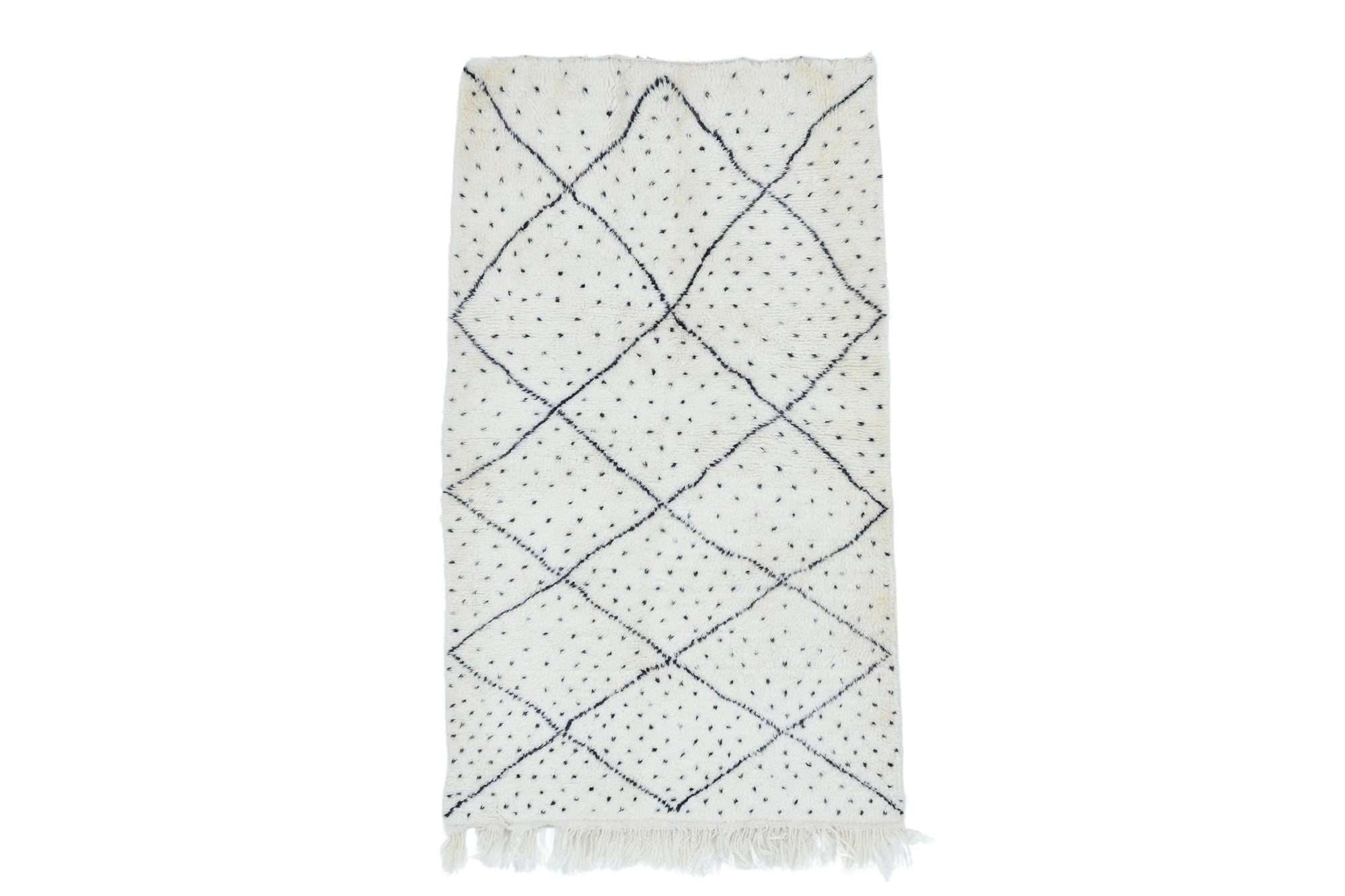 Moroccan custom rug from Beni Ourain, Wool, White
