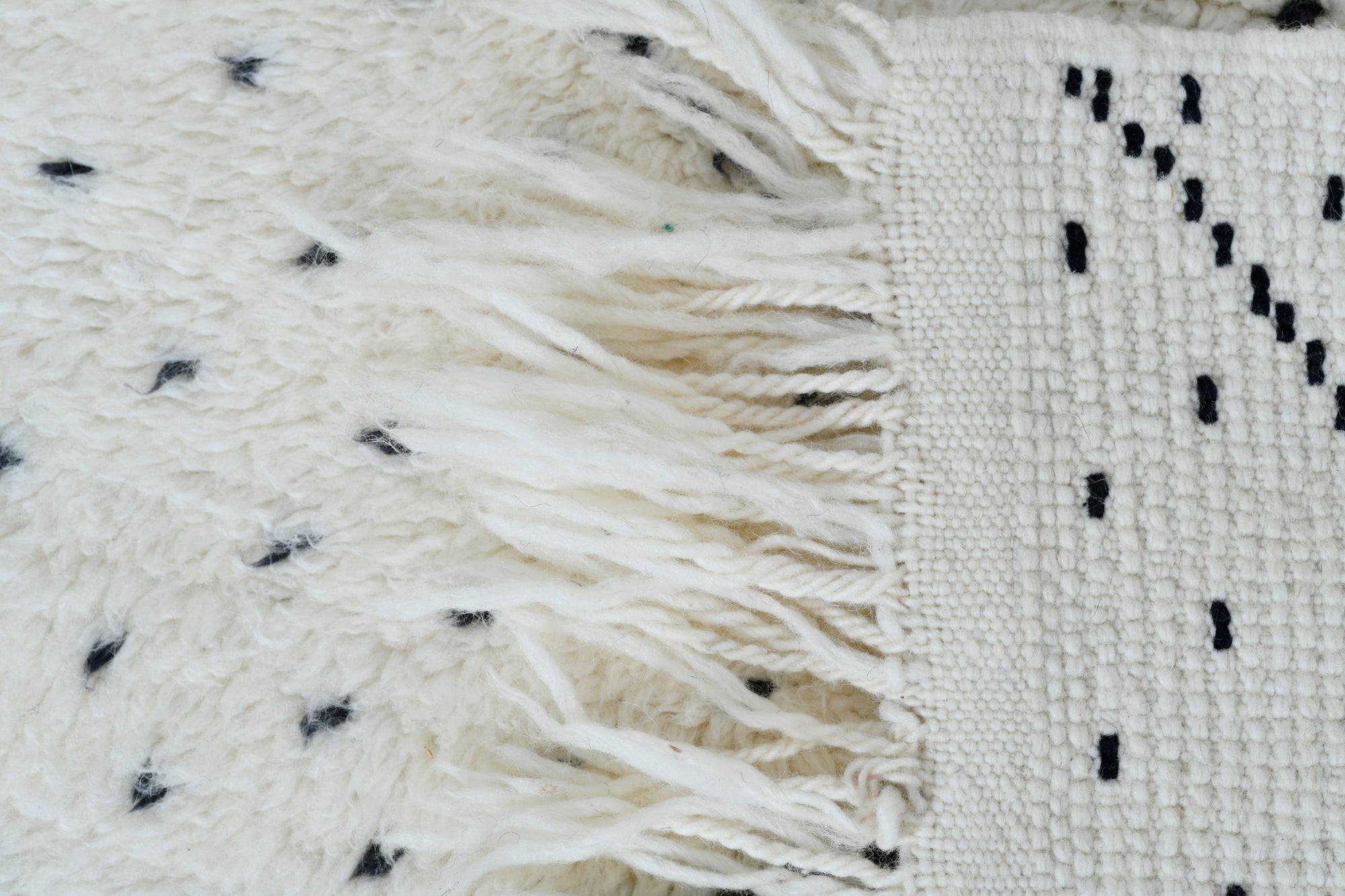 Moroccan custom rug from Beni Ourain, Wool, White