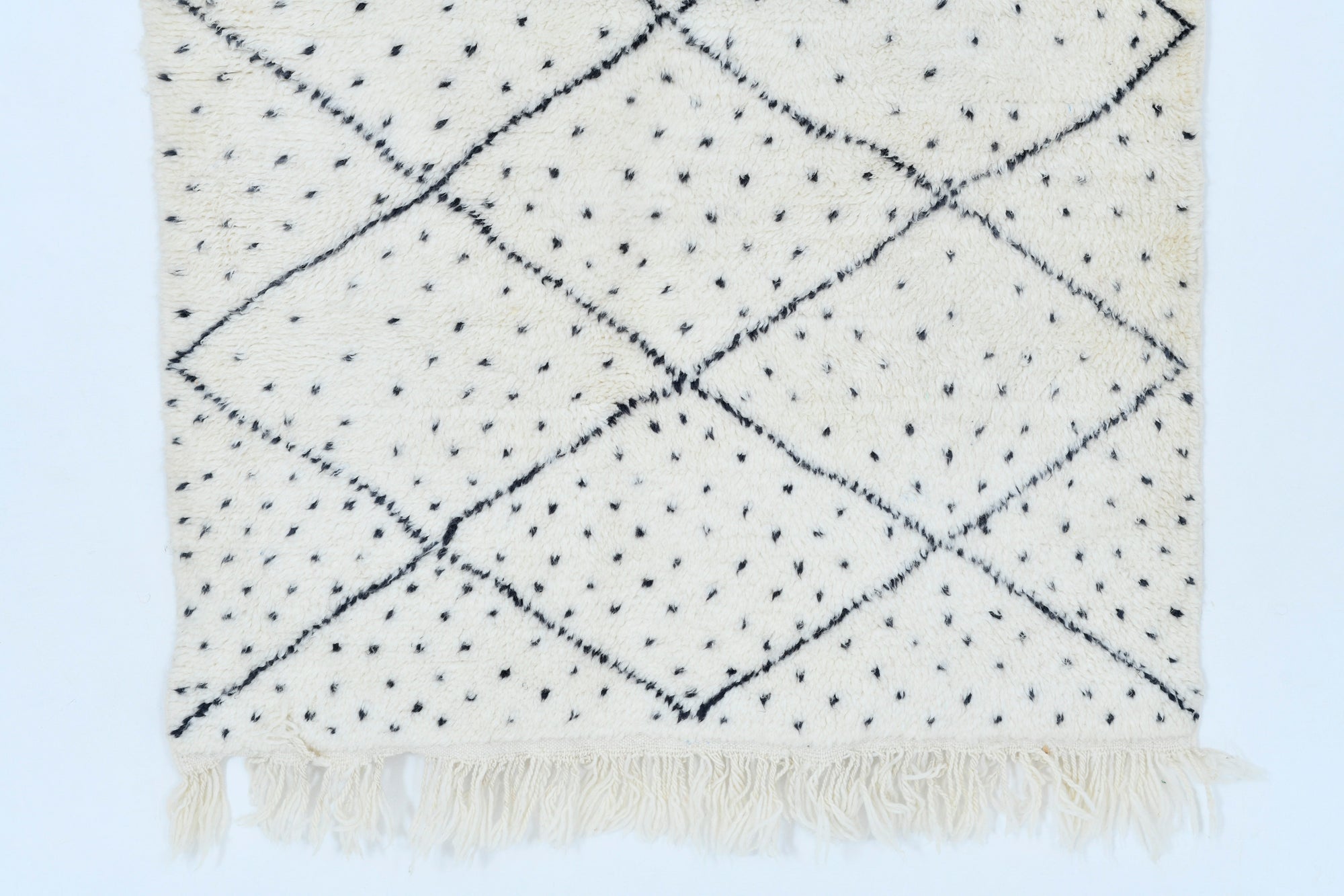 Moroccan custom rug from Beni Ourain, Wool, White