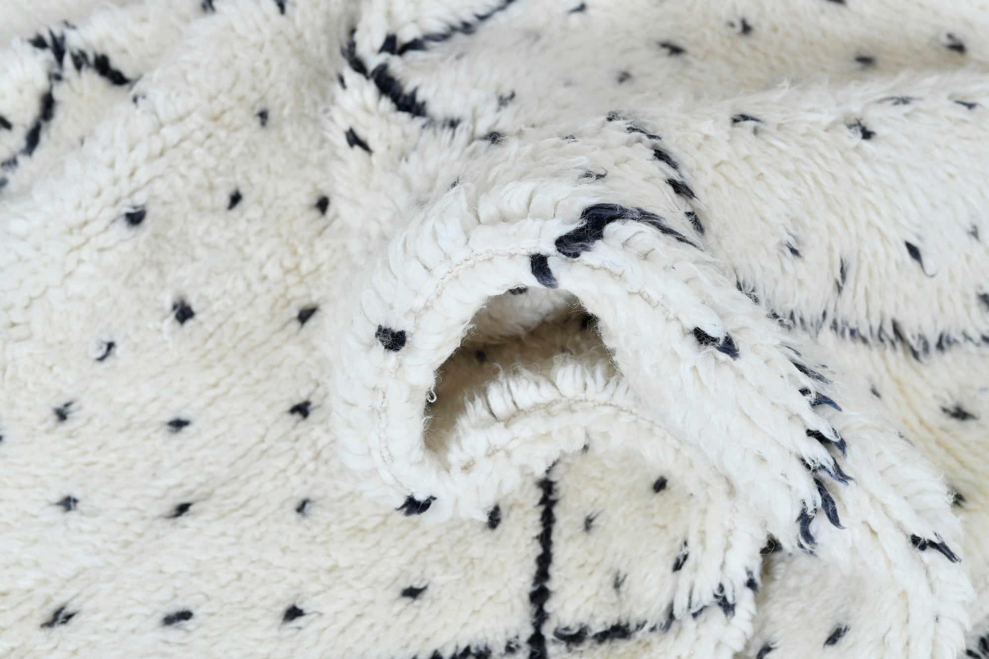 Moroccan custom rug from Beni Ourain, Wool, White
