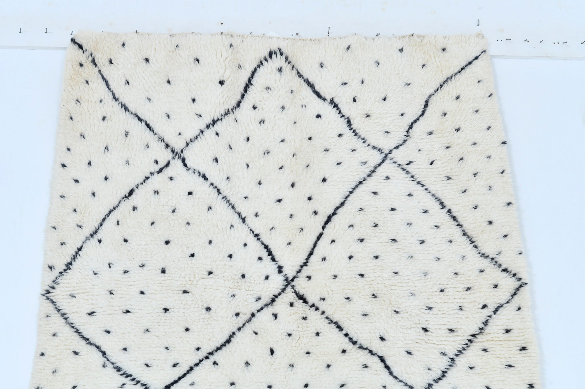 Moroccan custom rug from Beni Ourain, Wool, White