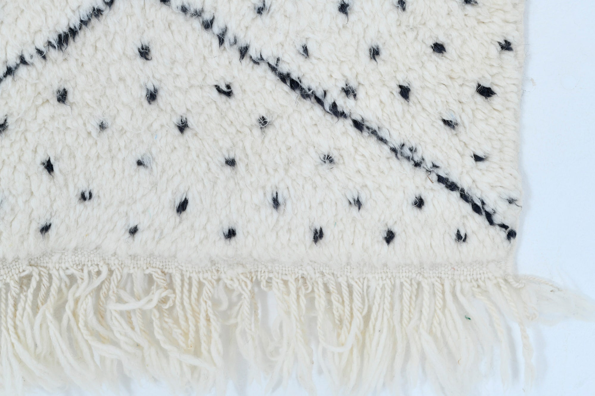 Moroccan custom rug from Beni Ourain, Wool, White