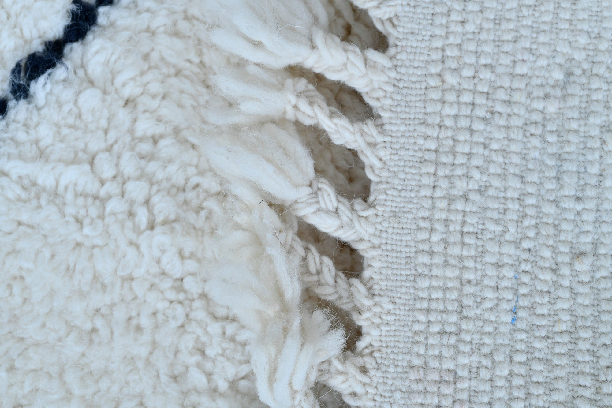 Moroccan custom rug from Beni Ourain, Wool, black and white
