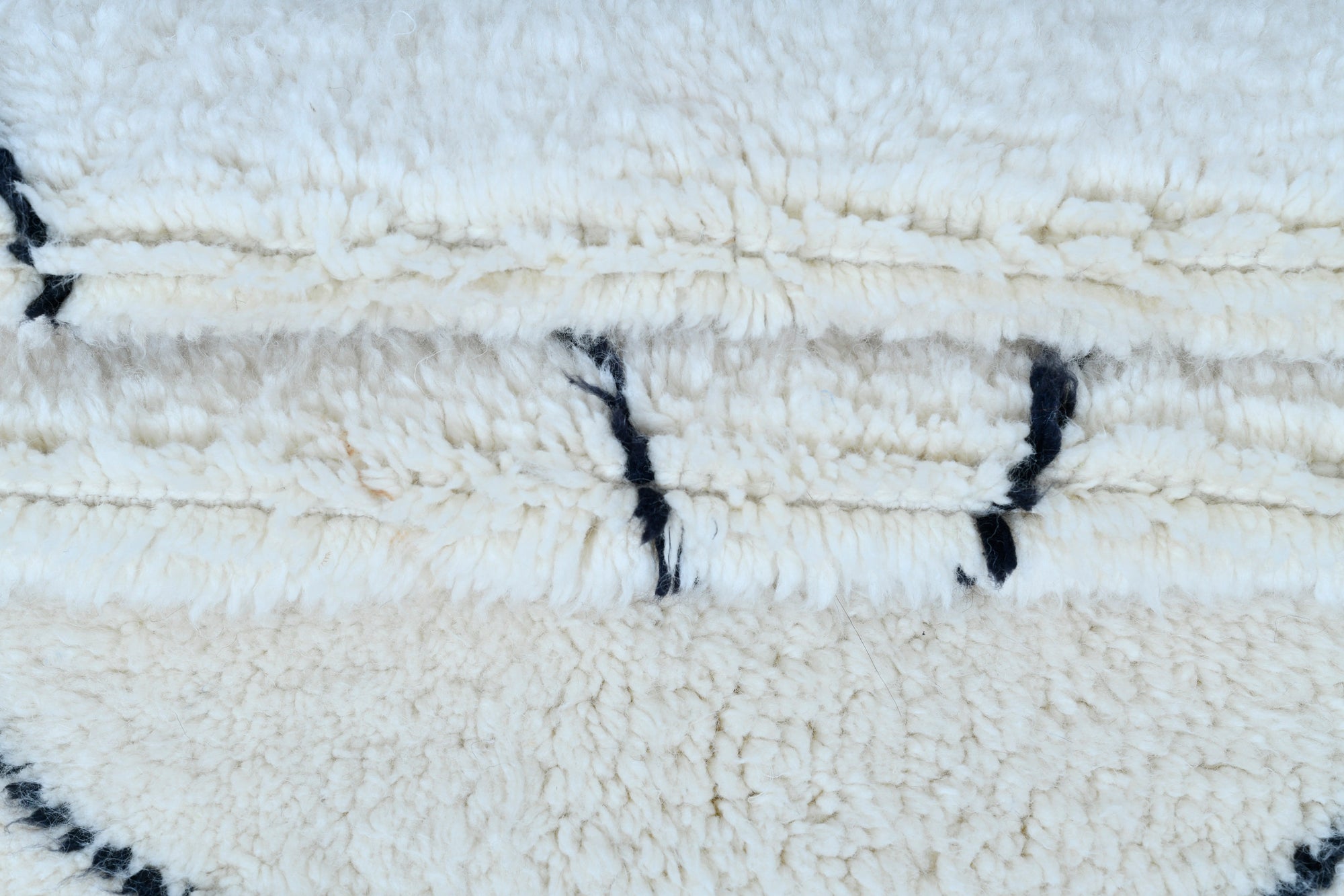 Moroccan custom rug from Beni Ourain, Wool, black and white